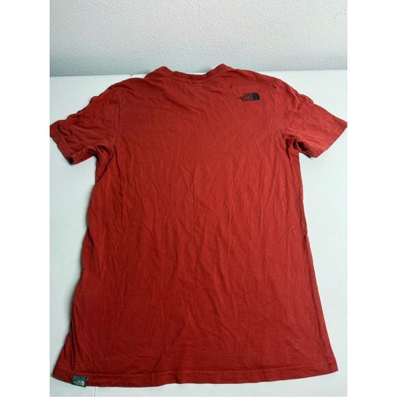 North Face Shirt Mens Red Crewneck Short Sleeve Casual Cotton Sz M See Notes - Picture 6 of 7